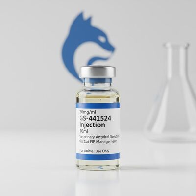 Solução Antiviral Veterinária GS-441524 Injetável 20mg/ml 10ml para Tratamento de Peritonite Infecciosa Felina (PIF) via Injeção Subcutânea