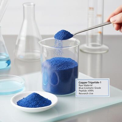 Alto grau de pureza ≥99% Copper Tripeptide 1 Copper Peptide Powder para desenvolvimento da pele, promove a produção de colágeno e reduz as rugas
