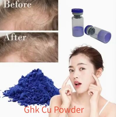 GHK Cu Copper Tripeptide Powder promove a produção de colágeno Reduz as rugas Melhora a elasticidade da pele para a regeneração da pele