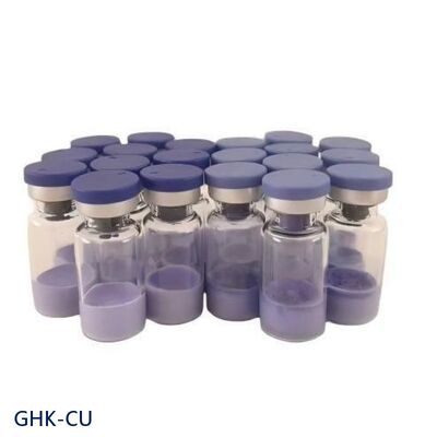 GHK-Cu, pó de peptídeo de cobre de alta pureza para pesquisa de cuidados com a pele. Tripeptídeo de cobre-1 material cosmético. Peptídeo azul estável.