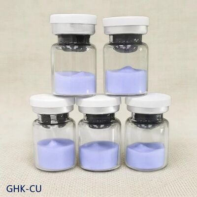 GHK-Cu de alta pureza Peptido de cobre em pó para fórmulas cosméticas Tripeptídeo de cobre-1 material para cuidados com a pele Pó azul estável ≥ 99% de pureza