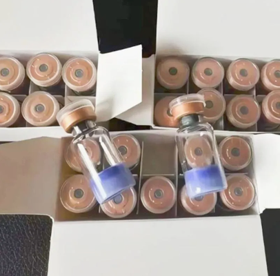 Frascos de peptídeo de cobre de grau cosmético GHK-Cu 100mg pó liofilizado para pesquisa de cuidados com a pele