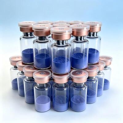 GHK-Cu de alta pureza em pó de peptídeo de cobre para cuidados cosméticos de pele Tripeptídeo-1 de cobre Ingrediente Peptídeo azul Material de pesquisa estável